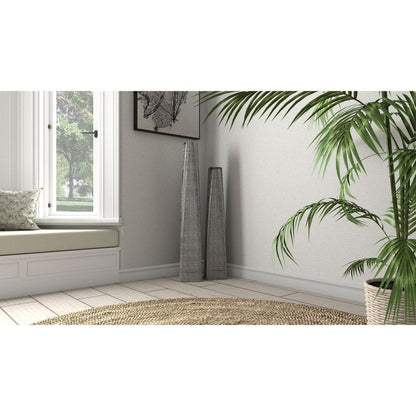 48" Silver Striped Tapered Ceramic Floor Vase HomeRoots