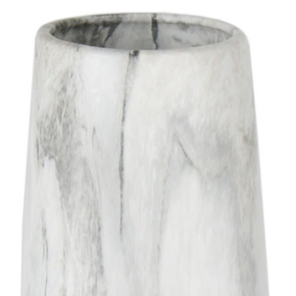 40" White Faux Marble Tapered Ceramic Floor Vase HomeRoots