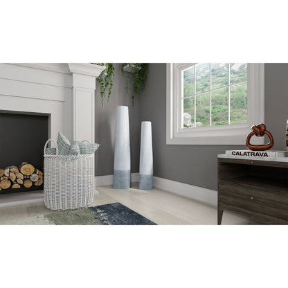 40" White Faux Marble Tapered Ceramic Floor Vase HomeRoots