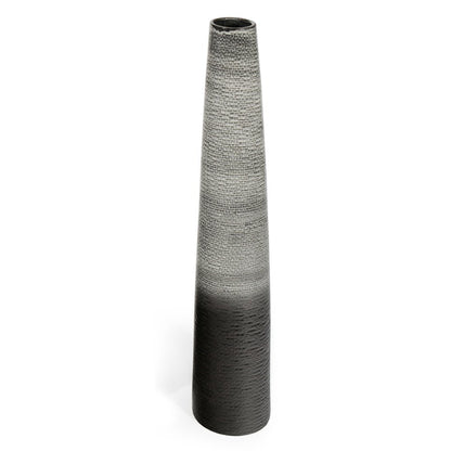 39" Black And Gray Ombre Tapered Ceramic Floor Vase HomeRoots