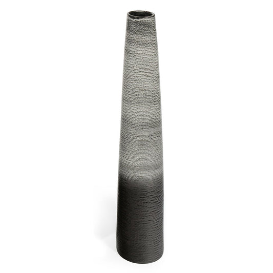 39" Black And Gray Ombre Tapered Ceramic Floor Vase HomeRoots