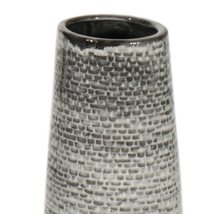 39" Black And Gray Ombre Tapered Ceramic Floor Vase HomeRoots