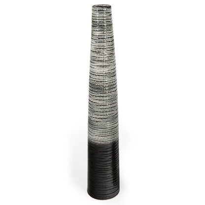 47" Black And Gray Ombre Tapered Ceramic Floor Vase HomeRoots