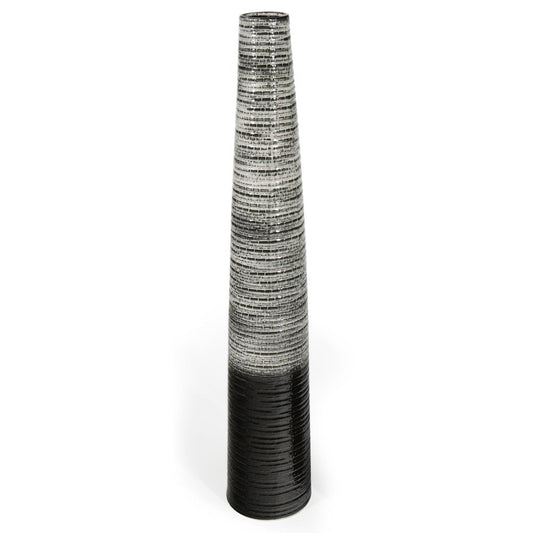 47" Black And Gray Ombre Tapered Ceramic Floor Vase HomeRoots