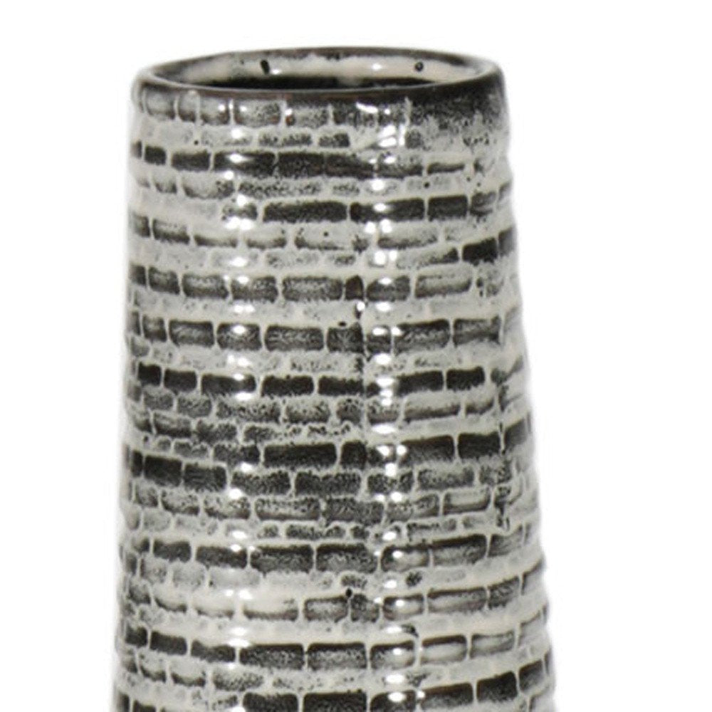 47" Black And Gray Ombre Tapered Ceramic Floor Vase HomeRoots