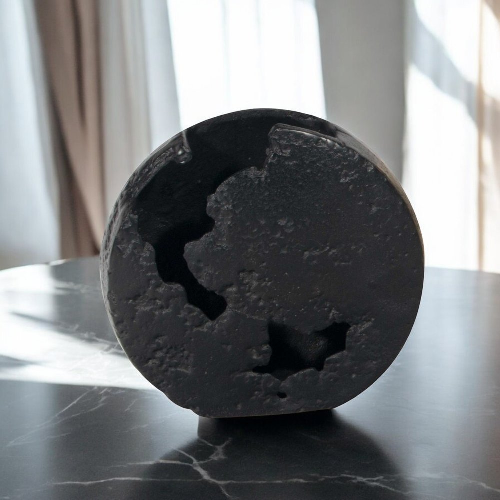 8" Black Hammered Round Aluminum Table Vase HomeRoots