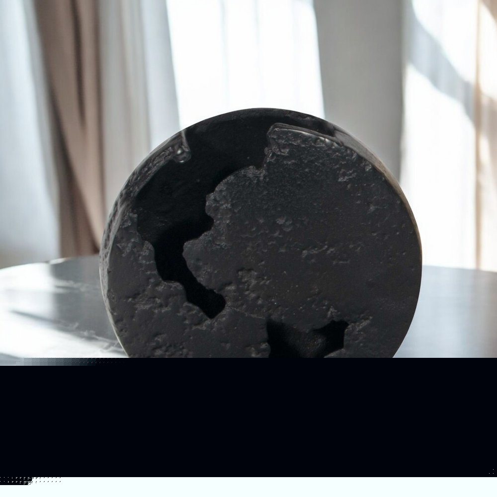 8" Black Hammered Round Aluminum Table Vase HomeRoots