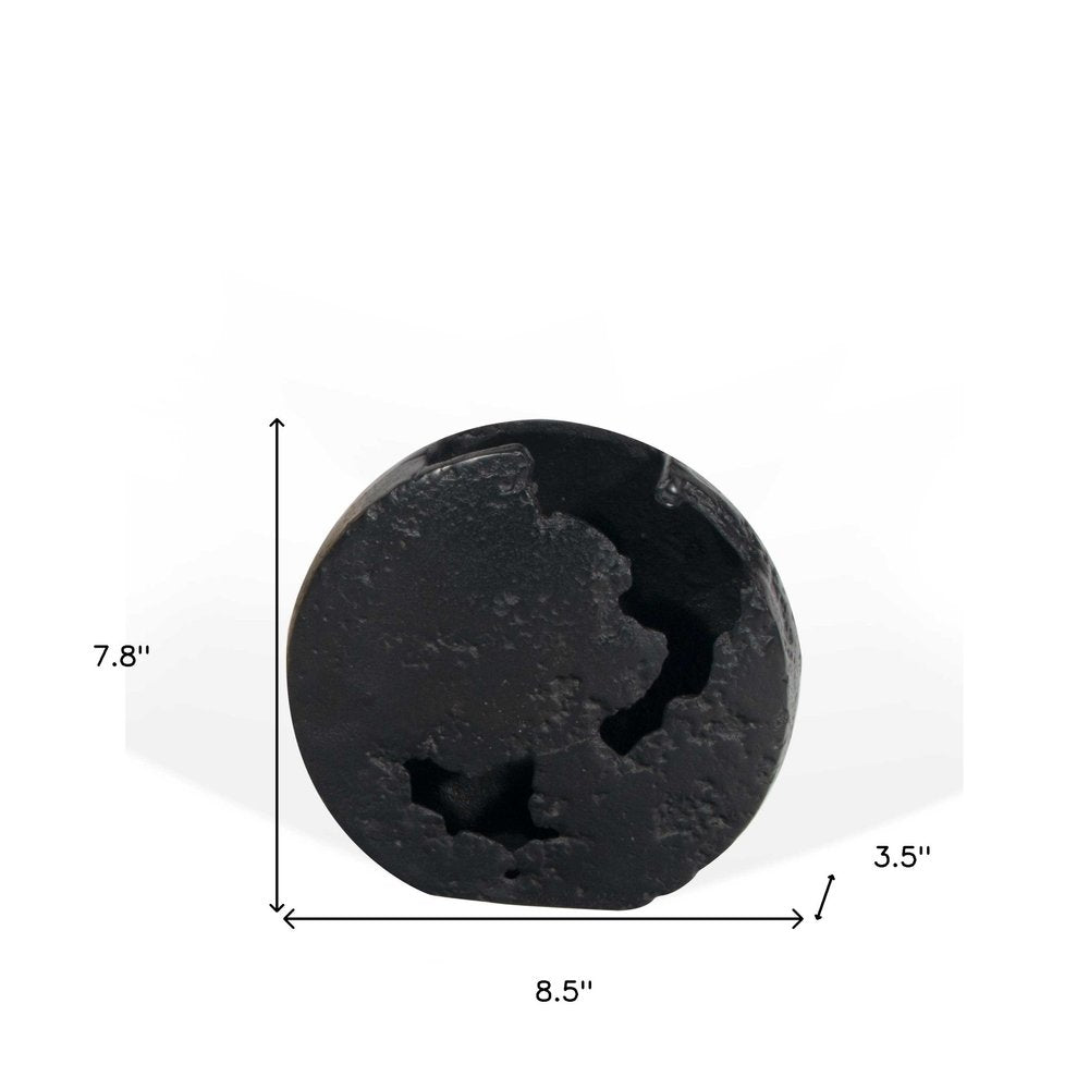 8" Black Hammered Round Aluminum Table Vase HomeRoots