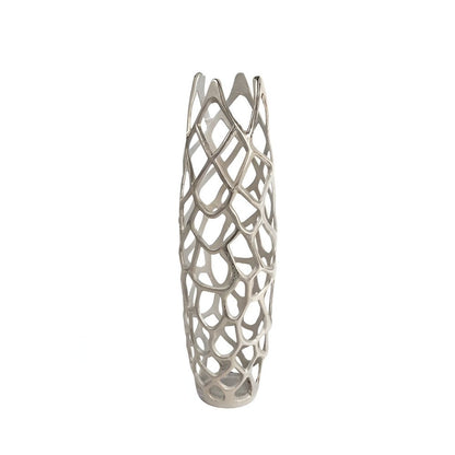 27" Cylinder Aluminum Floor Vase HomeRoots