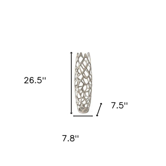 27" Cylinder Aluminum Floor Vase HomeRoots