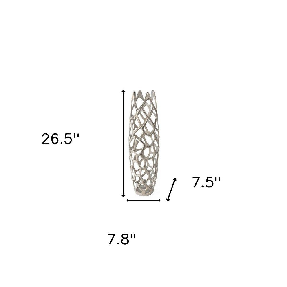 27" Cylinder Aluminum Floor Vase HomeRoots