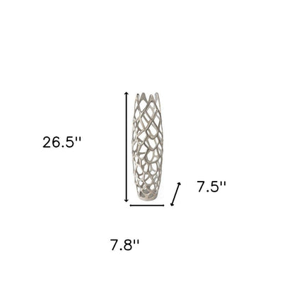 27" Cylinder Aluminum Floor Vase HomeRoots