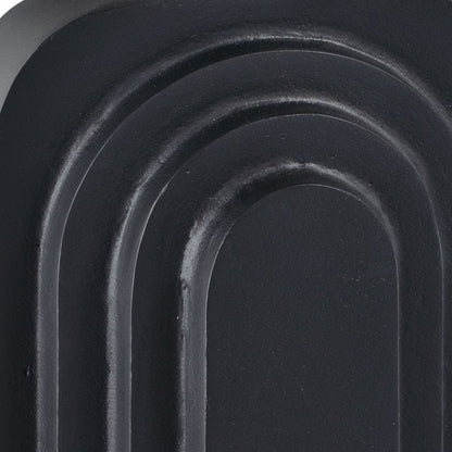 12" Black Geometric Aluminum Table Vase HomeRoots