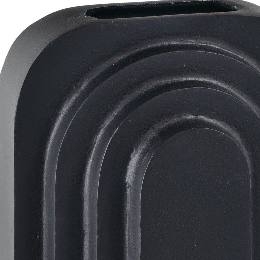 12" Black Geometric Aluminum Table Vase HomeRoots
