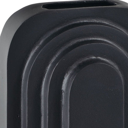 12" Black Geometric Aluminum Table Vase HomeRoots