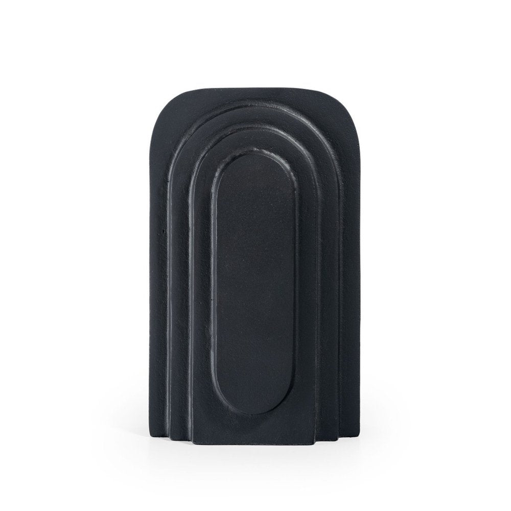 12" Black Geometric Aluminum Table Vase HomeRoots