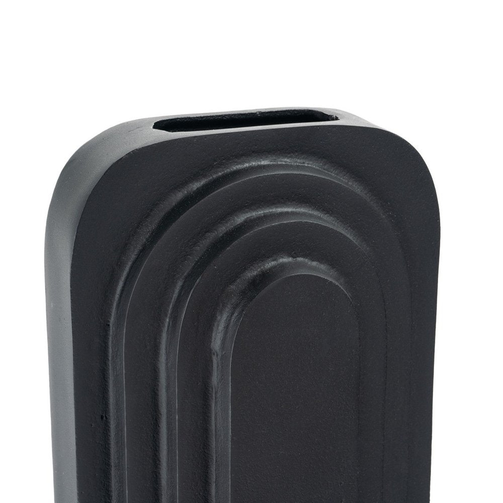 12" Black Geometric Aluminum Table Vase HomeRoots
