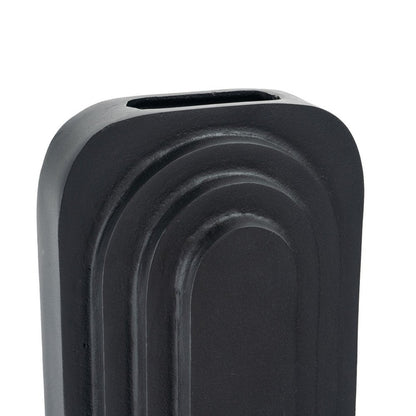 12" Black Geometric Aluminum Table Vase HomeRoots