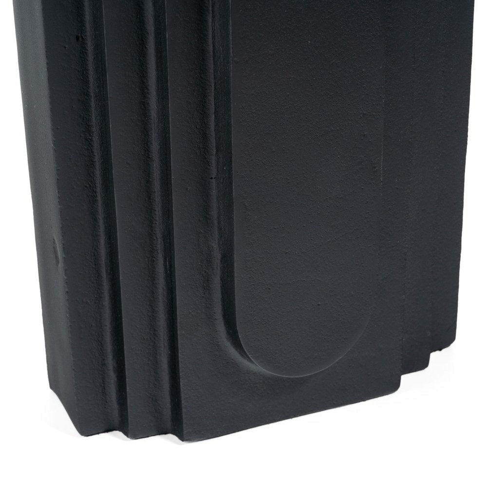 12" Black Geometric Aluminum Table Vase HomeRoots