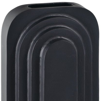 12" Black Geometric Aluminum Table Vase HomeRoots