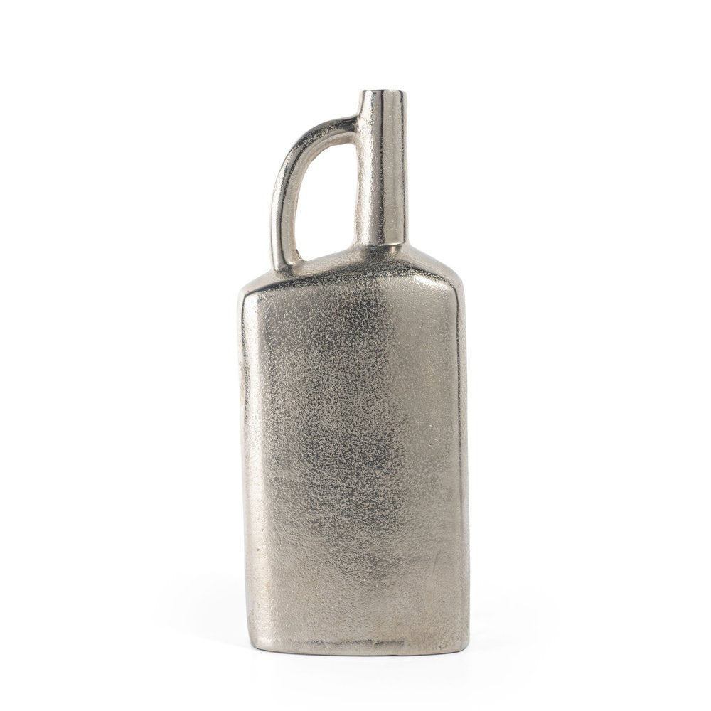 14" Silver Aluminum Jug Table Vase HomeRoots
