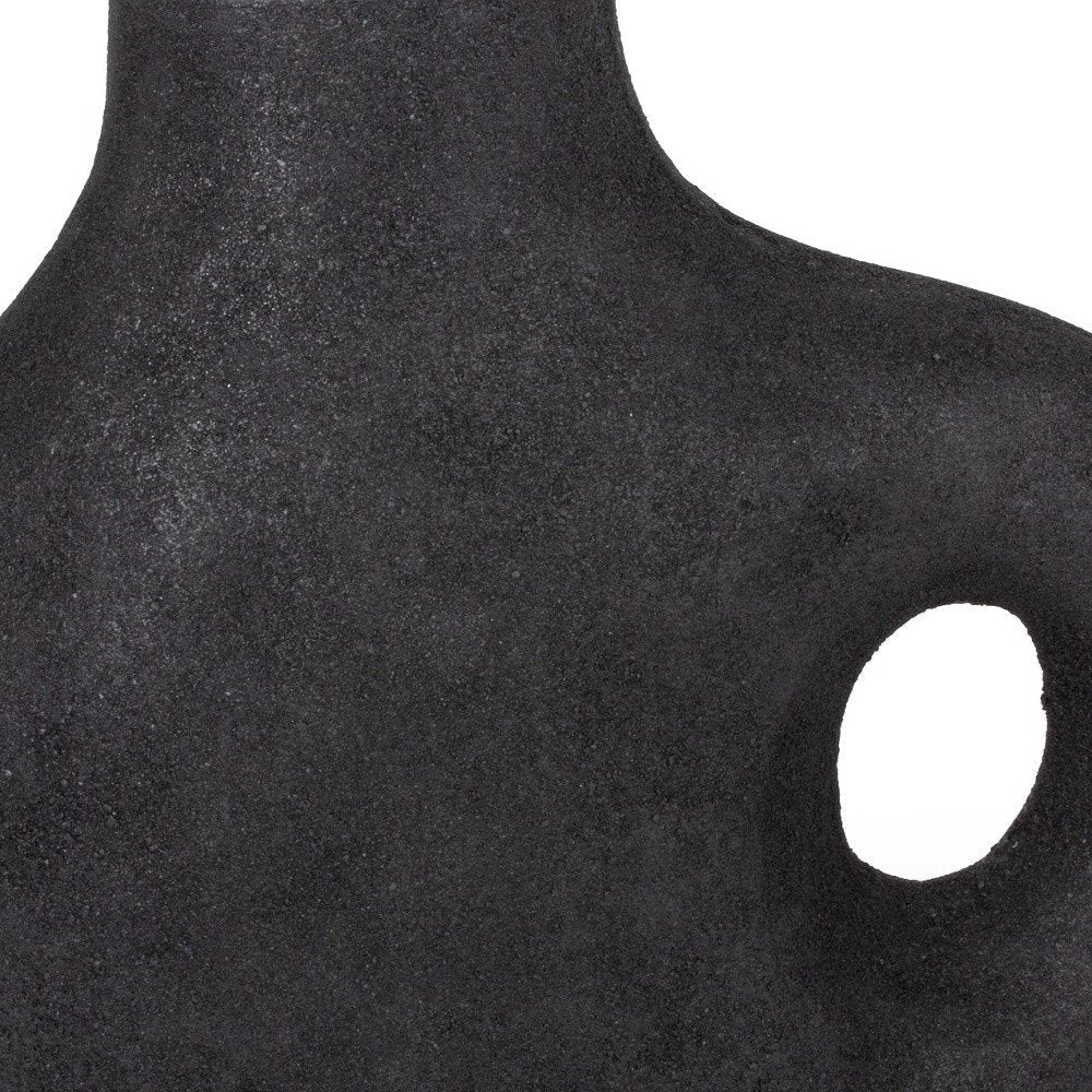 12" Black Aluminum Modern Abstract Table Vase HomeRoots