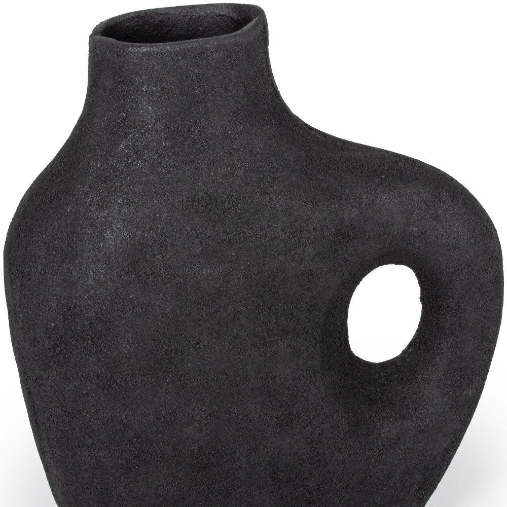12" Black Aluminum Modern Abstract Table Vase HomeRoots