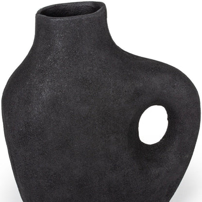 12" Black Aluminum Modern Abstract Table Vase HomeRoots