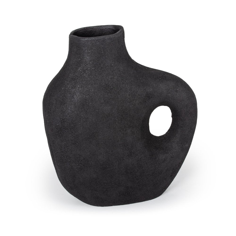12" Black Aluminum Modern Abstract Table Vase HomeRoots