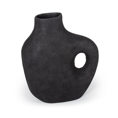 12" Black Aluminum Modern Abstract Table Vase HomeRoots