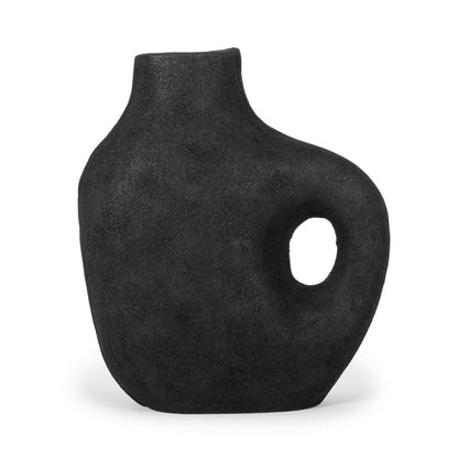 12" Black Aluminum Modern Abstract Table Vase HomeRoots
