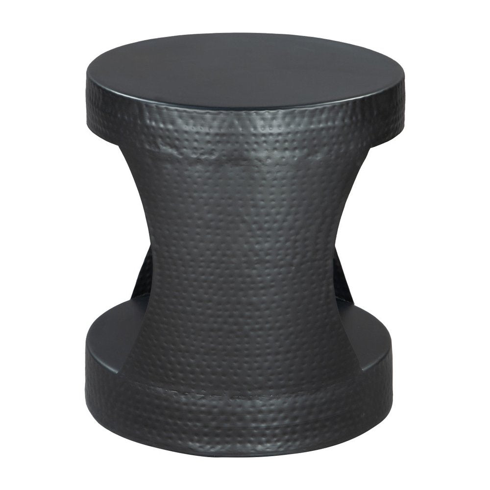 20" Black Iron Round Floor Shelf End Table HomeRoots
