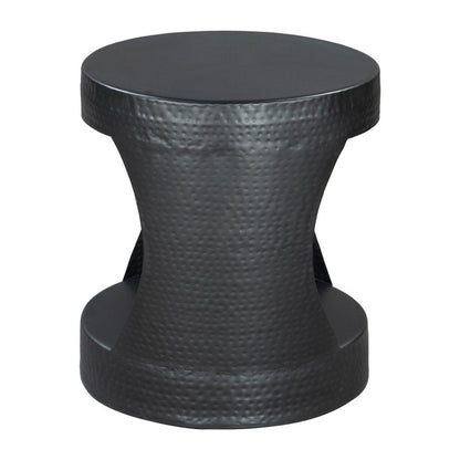 20" Black Iron Round Floor Shelf End Table HomeRoots