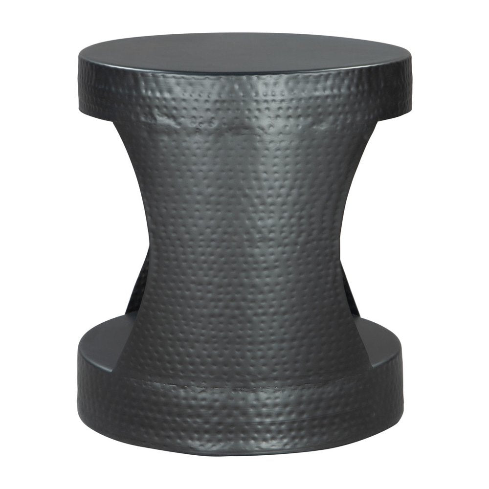 20" Black Iron Round Floor Shelf End Table HomeRoots