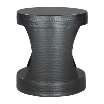 20" Black Iron Round Floor Shelf End Table HomeRoots