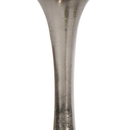 18" Silver Distressed Geometric Metal Tabletop Candle Holder HomeRoots