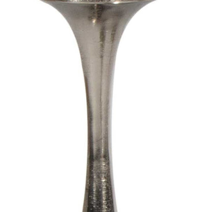 18" Silver Distressed Geometric Metal Tabletop Candle Holder HomeRoots