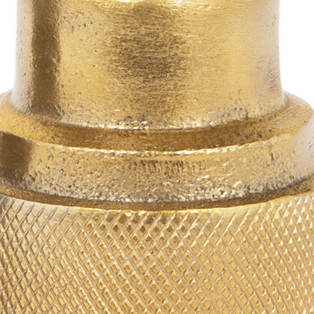 5" Gold Distressed Aluminum Tabletop Taper Candle Holder HomeRoots