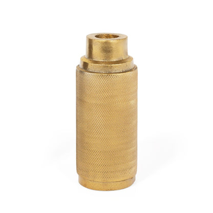 5" Gold Distressed Aluminum Tabletop Taper Candle Holder HomeRoots