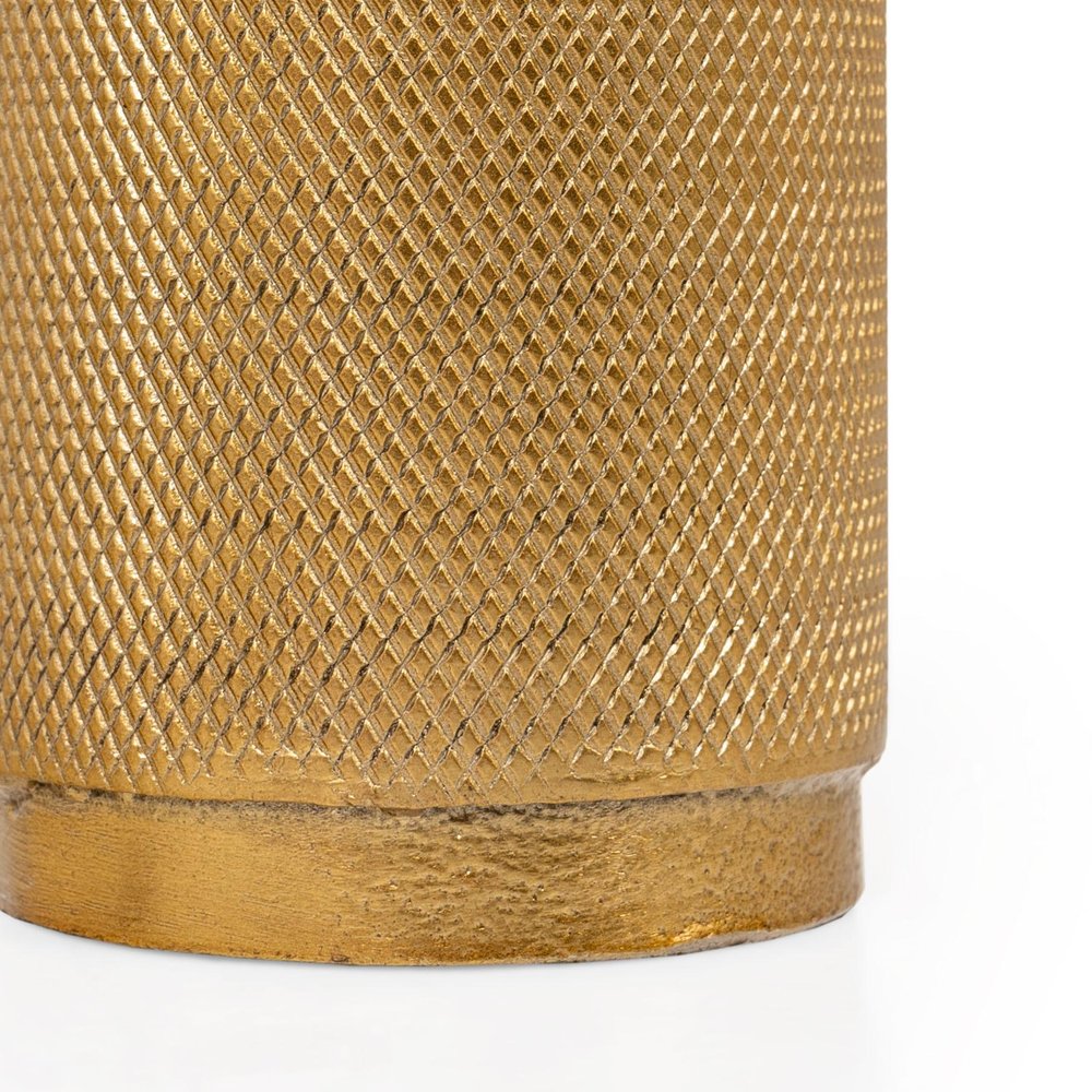 5" Gold Distressed Aluminum Tabletop Taper Candle Holder HomeRoots
