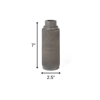 7" Gray Distressed Aluminum Geometric Tabletop Taper Candle Holder HomeRoots