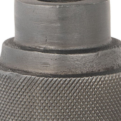 7" Gray Distressed Aluminum Geometric Tabletop Taper Candle Holder HomeRoots