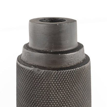7" Gray Distressed Aluminum Geometric Tabletop Taper Candle Holder HomeRoots