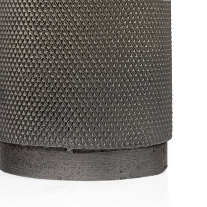7" Gray Distressed Aluminum Geometric Tabletop Taper Candle Holder HomeRoots