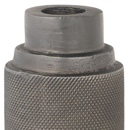 7" Gray Distressed Aluminum Geometric Tabletop Taper Candle Holder HomeRoots