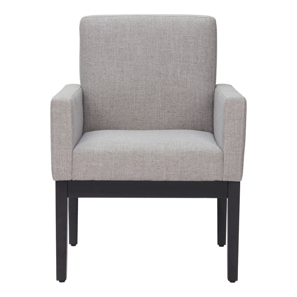 Gray and Black Upholstered Dining Arm Chair HomeRoots