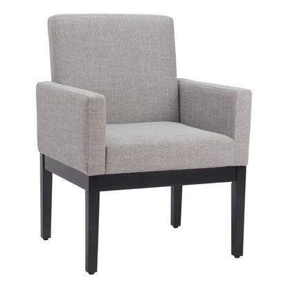 Gray and Black Upholstered Dining Arm Chair HomeRoots
