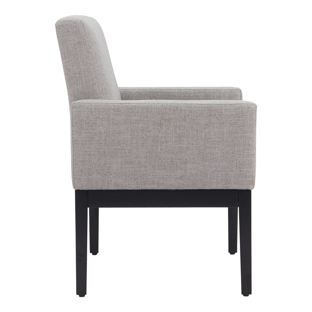 Gray and Black Upholstered Dining Arm Chair — view 6