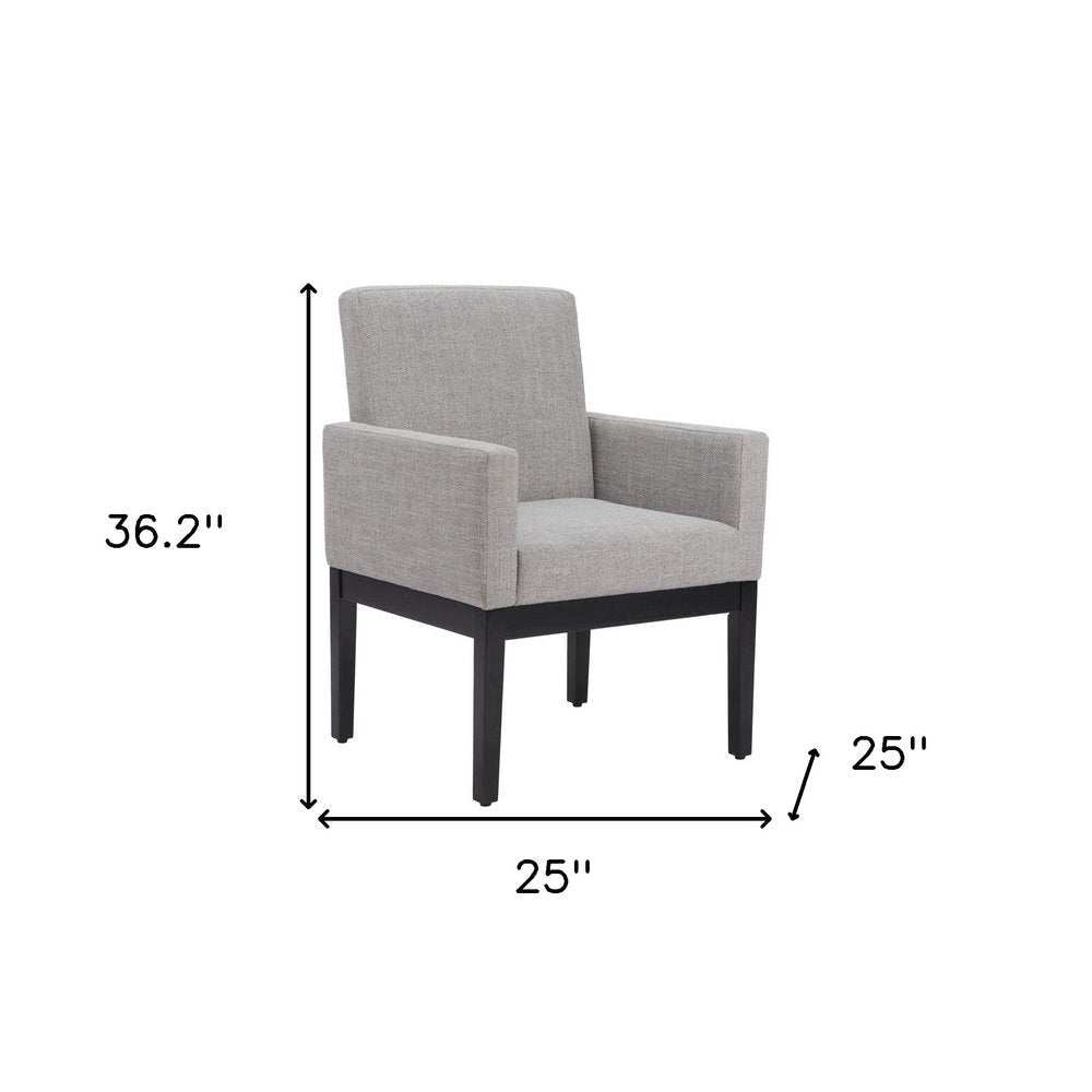 Gray and Black Upholstered Dining Arm Chair — view 10