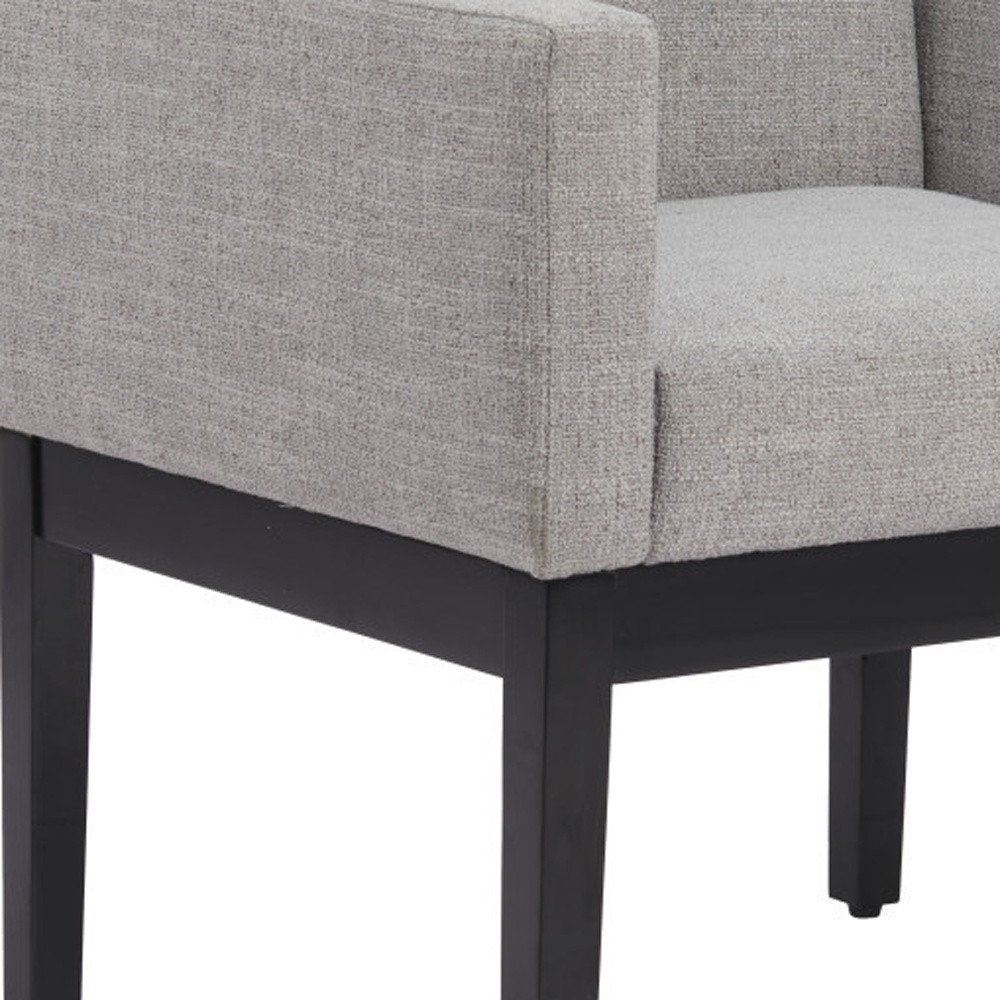 Gray and Black Upholstered Dining Arm Chair — view 8